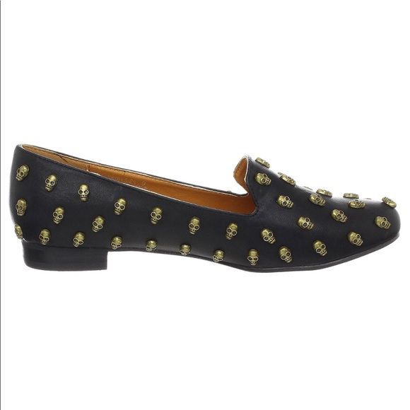 Skull Flat Boyfriend Oxford Loafers - Picture 4 of 8